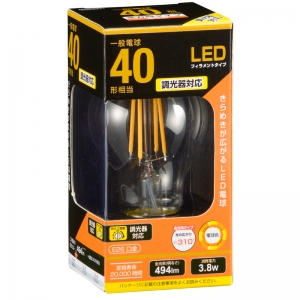 オーム電機(OHM) 【販売終了】LED電球 フィラメント E26 40形相当 調光器対応 全方向 LED電球 フィラメント E26 40形相当 調光器対応 全方向 LDA4L/DC6