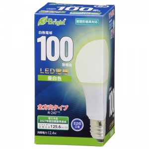 オーム電機(OHM) 【販売終了】LED電球 E26 100形相当 昼白色 全方向 LED電球 E26 100形相当 昼白色 全方向 LDA12N-GAG27