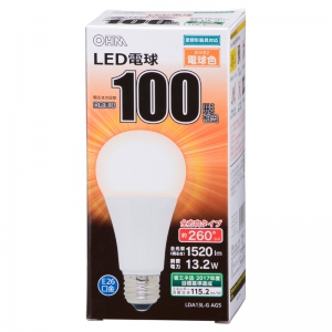 オーム電機(OHM) 【販売終了】LED電球 E26 100形相当 電球色 全方向 LED電球 E26 100形相当 電球色 全方向 LDA13L-GAG5A