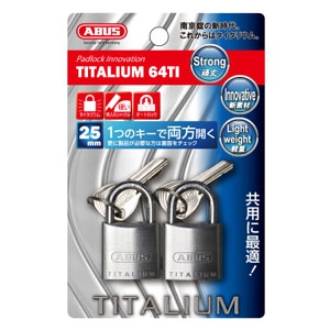 ABUS 【ケース販売特価 5個セット】タイタリウム 64TIシリーズ ブリスターパック 25KA 2個入 BP-64TI/25KA