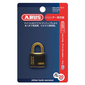 ABUS 【ケース販売特価 5個セット】真鍮南京錠 T84MBシリーズ ブリスターパック 20mm 樹脂カバー付 【ケース販売特価 5個セット】真鍮南京錠 T84MBシリーズ ブリスターパック 20mm 樹脂カバー付 BP-T84MB/20