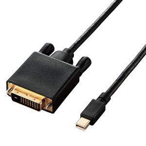 ELECOM 【生産完了品】MiniDisplayPort用DVI変換ケーブル DisplayPortオス-DVIオス 長さ1m CAC-MDPDVI10BK