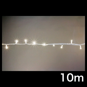 ジェフコム LEDストリング ニューハイグレード・白コードタイプ 長さ10m 白 SJ-NH05W-10WW