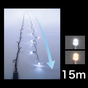 ジェフコム LEDストリングフォール 長さ15m 白・電球色 LEDストリングフォール 長さ15m 白・電球色 SJ-S05-15WL