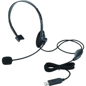 ELECOM 【生産完了品】USBヘッドセットマイクロフォン 片耳オーバーヘッド 1.8m HSHP21UBK