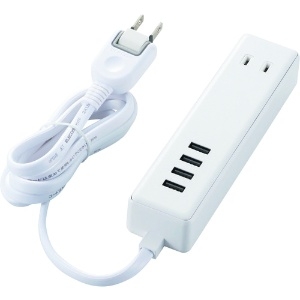 ELECOM USBタップ USBメス×4 AC×2 ケーブル1.5m 3.4A ホワイト MOTU112415WH