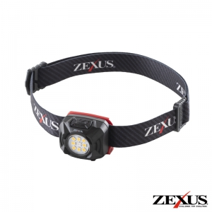 冨士灯器 LEDヘッドライト 《ZEXUS Rシリーズ》 380lm USB充電タイプ 専用クリップ付 ブラック ZX-R20