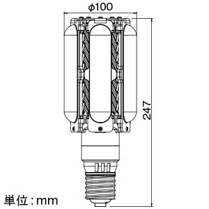 岩崎電気 【生産完了品】LED電球 《LEDioc LEDライトバルブ》 70W 水銀ランプ250W相当 電球色 E39口金 LED電球 《LEDioc LEDライトバルブ》 70W 水銀ランプ250W相当 電球色 E39口金 LDTS70L-G-E39 画像3