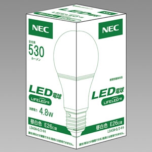 NEC LED電球 一般電球形40W相当 昼白色 E26口金 密閉器具対応 LED電球 一般電球形40W相当 昼白色 E26口金 密閉器具対応 LDA5N-G/2-キキ