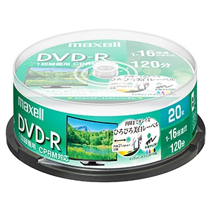 マクセル 【生産完了品】DVD-R 片面4.7GB 1〜16倍速記録対応 CPRM対応 20枚入 スピンドルケース DVD-R 片面4.7GB 1〜16倍速記録対応 CPRM対応 20枚入 スピンドルケース DRD120WPE.20SP