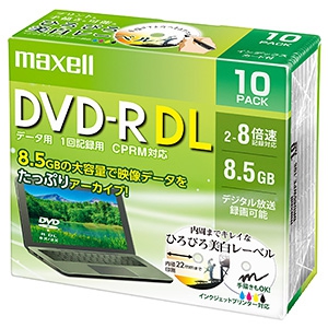 マクセル データ用DVD-R 片面2層8.5GB 2〜8倍速記録対応 CPRM対応 10枚入 DRD85WPE.10S