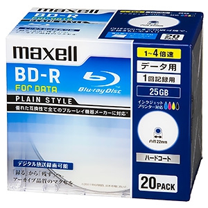 マクセル データ用BD-R 片面1層25GB 1〜4倍速記録対応 20枚入 BR25PPLWPB.20S