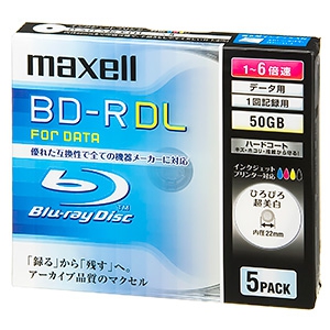 マクセル データ用BD-R 片面2層50GB 1〜6倍速記録対応 5枚入 BR50PWPC.5S