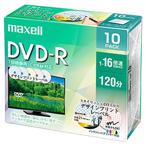 マクセル 【生産完了品】録画用DVD-R デザインプリントレーベル 片面4.7GB 1〜16倍速記録対応 CPRM対応 10枚入 録画用DVD-R デザインプリントレーベル 片面4.7GB 1〜16倍速記録対応 CPRM対応 10枚入 DRD120PME.10S