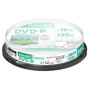 マクセル 【生産完了品】録画用DVD-R 片面4.7GB 1〜16倍速記録対応 10枚入 スピンドルケース 録画用DVD-R 片面4.7GB 1〜16倍速記録対応 10枚入 スピンドルケース DRD120PWE.10SP
