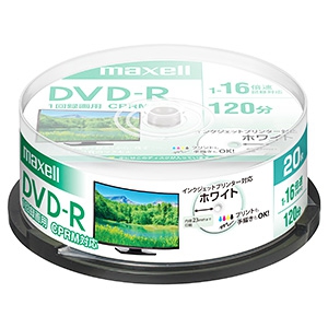 マクセル 【生産完了品】録画用DVD-R 片面4.7GB 1〜16倍速記録対応 20枚入 スピンドルケース DRD120PWE.20SP