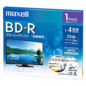 マクセル 録画用BD-R 1層25GB 1〜4倍速記録対応 録画用BD-R 1層25GB 1〜4倍速記録対応 BRV25WPE.1J
