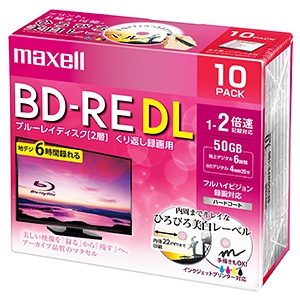 マクセル 【生産完了品】録画用BD-RE 2層50GB 1〜2倍速記録対応 10枚入 録画用BD-RE 2層50GB 1〜2倍速記録対応 10枚入 BEV50WPE.10S