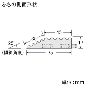 テラモト ナイロンブラッシュ専用ふち 角ふちオスタイプ H-25II・H-30用 ナイロンブラッシュ専用ふち 角ふちオスタイプ H-25II・H-30用 MR-097-891-5 画像2