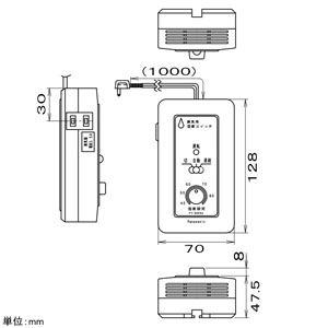 パナソニック 換気用湿度スイッチ 露出形 コード付タイプ 単相100V 3.5A 換気用湿度スイッチ 露出形 コード付タイプ 単相100V 3.5A FY-SH032 画像2