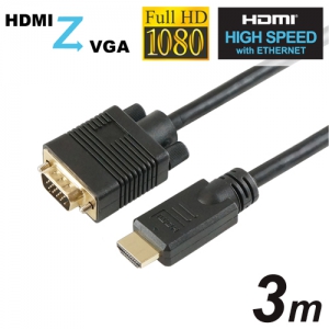 ホーリック 【生産完了品】HDMI→VGA変換ケーブル 3.0m HDMI to VGA HDVG30-156BK