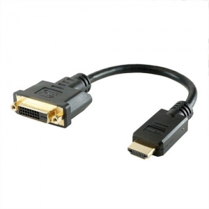 ホーリック 【生産完了品】HDMI-DVI変換アダプタ 10cm HDMIオス-DVIメス DVFHD01-166BK