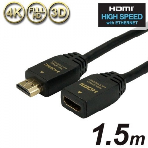 ホーリック 【生産完了品】ハイスピードHDMI延長ケーブル 1.5m ブラック Aメス-Aオス HDFM15-170BK