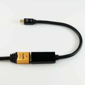 ホーリック Mini Displayport-HDMI変換アダプタ 10cm Mini Displayport-HDMI変換アダプタ 10cm MDPHDF01-178BK 画像4