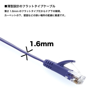 ホーリック LANケーブル UTP カテゴリー6A フラット 5m パープル LANケーブル UTP カテゴリー6A フラット 5m パープル LC50-508FB 画像4