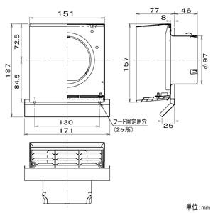 パナソニック 排気フード 耐塩害仕様 パイプ径φ100mm シルバー 排気フード 耐塩害仕様 パイプ径φ100mm シルバー FY-CUXE04 画像2