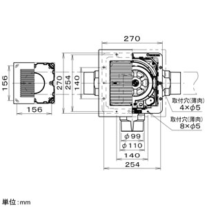 パナソニック 天井埋込形換気扇 ルーバーセットタイプ 2〜3室用 埋込寸法□240mm パイプ径φ100mm 風圧式高気密シャッター付 天井埋込形換気扇 ルーバーセットタイプ 2〜3室用 埋込寸法□240mm パイプ径φ100mm 風圧式高気密シャッター付 FY-24CDT8 画像3