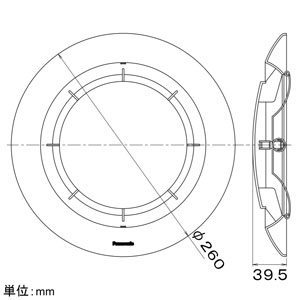 パナソニック 専用ルーバー 20タイプ用 天井埋込形換気扇用 丸形・パネルタイプ ホワイト 専用ルーバー 20タイプ用 天井埋込形換気扇用 丸形・パネルタイプ ホワイト FY-20L71 画像2