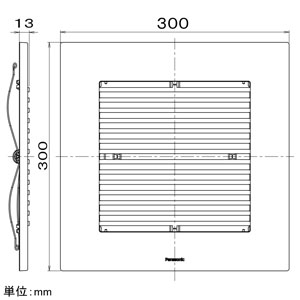 パナソニック 専用ルーバー 24タイプ用 天井埋込形換気扇用 角形・格子タイプ シティブラック 専用ルーバー 24タイプ用 天井埋込形換気扇用 角形・格子タイプ シティブラック FY-24L85 画像2