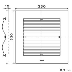 パナソニック 専用ルーバー 27タイプ用 天井埋込形換気扇用 角形・格子タイプ ライトブラウン 専用ルーバー 27タイプ用 天井埋込形換気扇用 角形・格子タイプ ライトブラウン FY-27L84 画像2