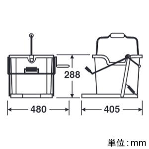 テラモト モップ絞り器 B型 ハンドルタイプ 容量14L モップ絞り器 B型 ハンドルタイプ 容量14L CE-441-400-0 画像2
