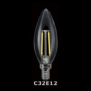 東西電気産業 【ケース販売特価 25個セット】C32形フィラメントLED E12 25W相当 C32形フィラメントLED E12 25W相当 TZC32E12SC-2-100/21_set