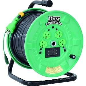 日動工業 電工ドラム デジタルドラム 標準型 電圧電流メーター付 漏電保護専用 30m NPDM-EB34