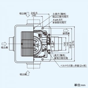 東芝 ダクト用換気扇 ≪ツインエアロファン≫ ルーバーセットタイプ 低騒音形 2部屋用 スタンダード格子タイプ サニタリー用 プラスチックボディ 接続ダクトφ100mm 埋込寸法225mm角 ダクト用換気扇 ≪ツインエアロファン≫ ルーバーセットタイプ 低騒音形 2部屋用 スタンダード格子タイプ サニタリー用 プラスチックボディ 接続ダクトφ100mm 埋込寸法225mm角 DVP-T14CL 画像4