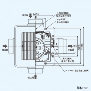 日本キヤリア(東芝) ダクト用換気扇 ≪ツインエアロファン≫ ルーバーセットタイプ 優良住宅部品 BL規格多室用(2室)&#8546;型 低騒音形 2部屋用 強弱付 スタンダード格子タイプ サニタリー用 プラスチックボディ 3極接地形差込み引掛けプラグ電源コード付 接続ダクトφ100mm 埋込寸法225mm角 ダクト用換気扇 ≪ツインエアロファン≫ ルーバーセットタイプ 優良住宅部品 BL規格多室用(2室)&#8546;型 低騒音形 2部屋用 強弱付 スタンダード格子タイプ サニタリー用 プラスチックボディ 3極接地形差込み引掛けプラグ電源コード付 接続ダクトφ100mm 埋込寸法225mm角 DVP-T14CLDKBH 画像3