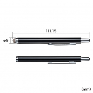 サンワサプライ 導電繊維タッチペン(ブラック・ノック式) 導電繊維タッチペン(ブラック・ノック式) PDA-PEN52BK 画像2