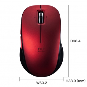 サンワサプライ 【生産完了品】静音Bluetooth5.0ブルーLEDマウス(5ボタン) 静音Bluetooth5.0ブルーLEDマウス(5ボタン) MA-BTBL190R 画像2