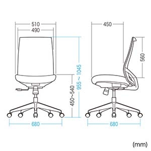 サンワサプライ 高耐荷重メッシュチェア 高耐荷重メッシュチェア SNC-NET20BK 画像3