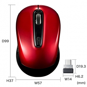 サンワサプライ 【限定特価】ワイヤレスType-CブルーLEDマウス ワイヤレスType-CブルーLEDマウス MA-WBLC41R 画像2