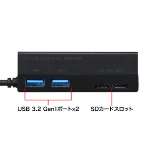 サンワサプライ 【生産完了品】タブレット用USB Type-Cハブ タブレット用USB Type-Cハブ USB-3TCH28BK 画像5