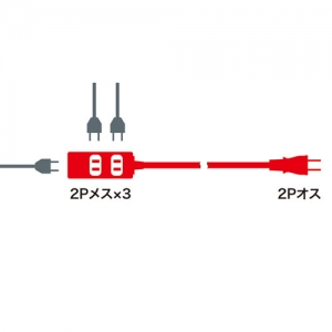 サンワサプライ スリム電源延長コード スリム電源延長コード TAP-EX34-3WN 画像2