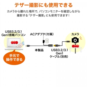 サンワサプライ USB3.2アクティブリピーターケーブル5m USB3.2アクティブリピーターケーブル5m KB-USB-R305 画像4