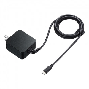 サンワサプライ USB Power Delivery対応AC充電器(PD65W・TypeCケーブル一体型) USB Power Delivery対応AC充電器(PD65W・TypeCケーブル一体型) ACA-PD76BK