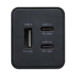 サンワサプライ 【生産完了品】USB Power Delivery対応AC充電器(PD45W・GaN) USB Power Delivery対応AC充電器(PD45W・GaN) ACA-PD73BK 画像5
