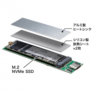 サンワサプライ M.2 PCIe/NVMe SSDケース M.2 PCIe/NVMe SSDケース USB-CVNVM1 画像3
