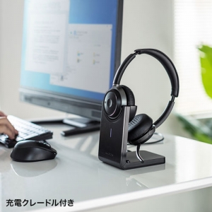 サンワサプライ 【生産完了品】Bluetoothヘッドセット(両耳タイプ・ノイズキャンセリング機能付き) Bluetoothヘッドセット(両耳タイプ・ノイズキャンセリング機能付き) MM-BTSH55BK 画像3